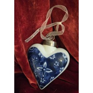 Vintage Ceramic Heart Tree Ornament